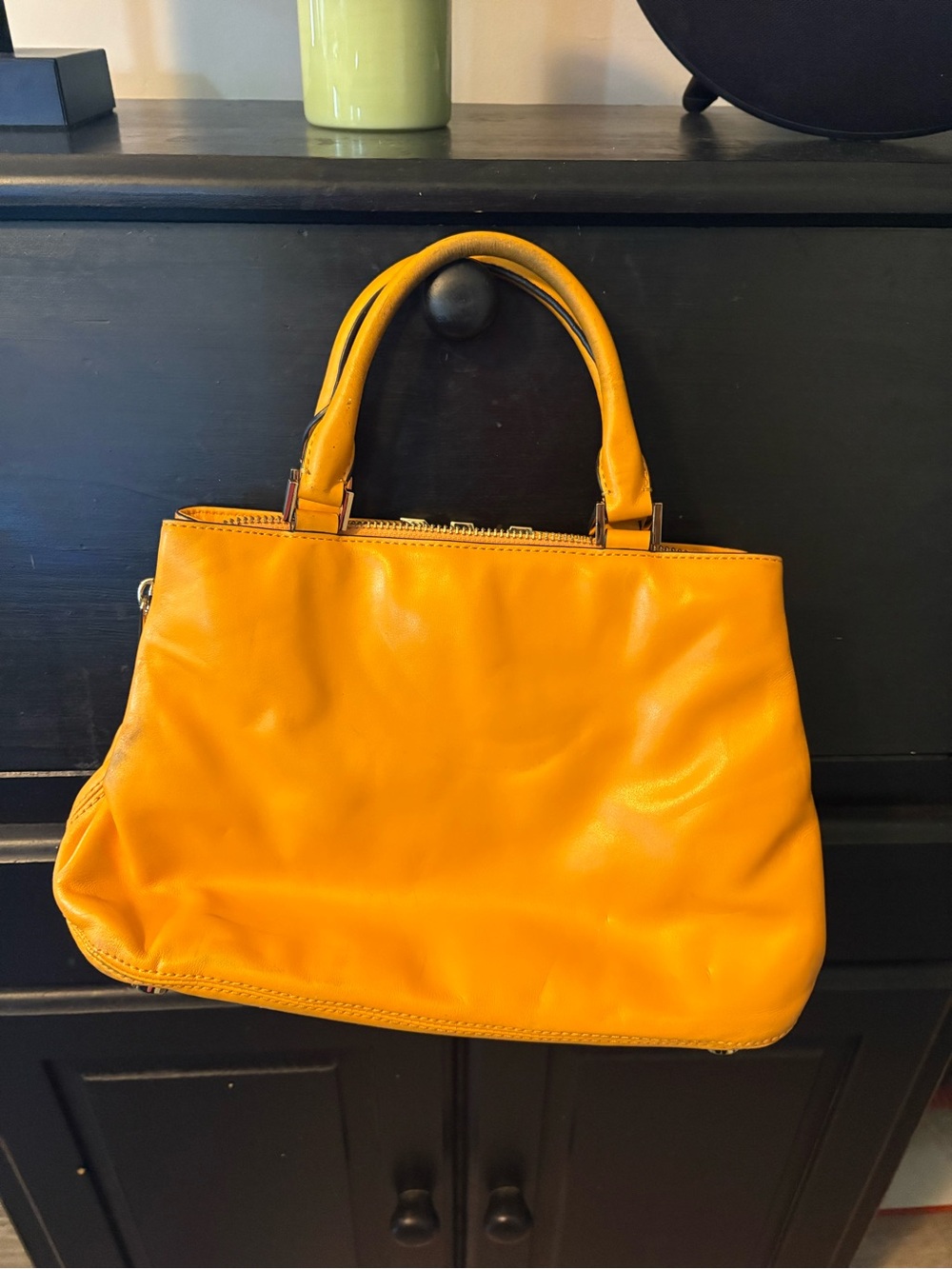 Michael Kors Yellow Leather MK Top-Handle Satchel - Picture 2 of 2